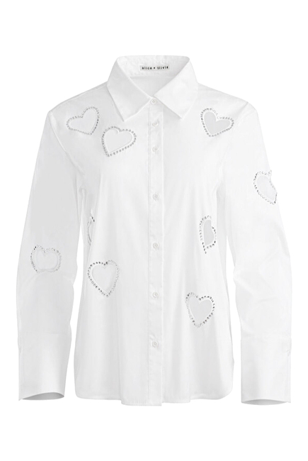 قميص فاينلي بفتحات مطرزة على شكل قلب